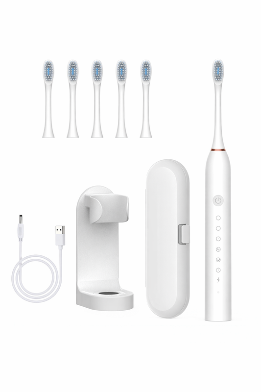 Electric Toothbrush – Rechargeable with 4 Brush Heads and Travel Case | ORAVIA