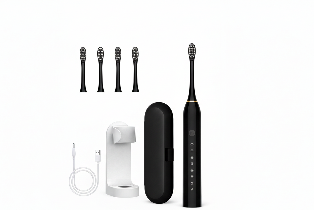 Electric Toothbrush – Rechargeable with 4 Brush Heads and Travel Case | ORAVIA